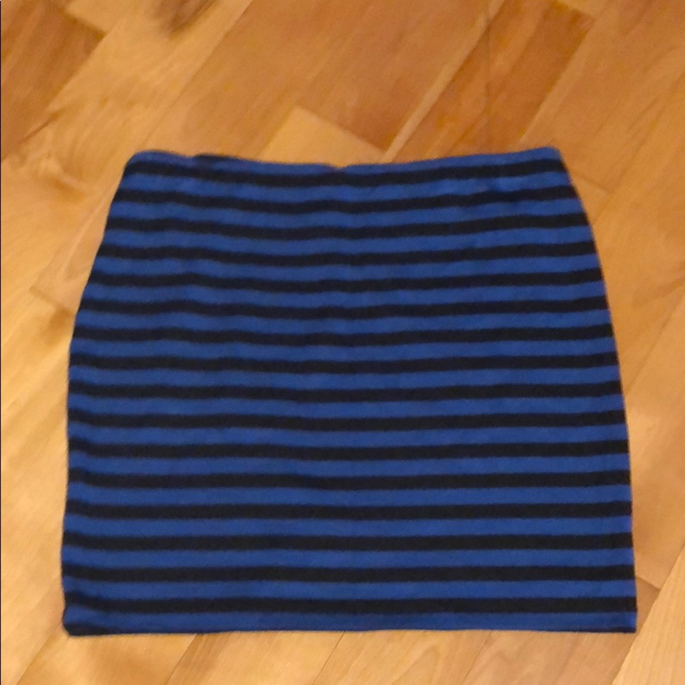 Blue and Black Pencil Skirt